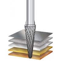 SL Burrs Solid Carbide Head Brazed into Steel Shank Radius Cone Shape Double Cut Burr Bits