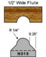N015 1/4 radius flute cut