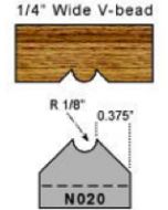 v 1/8 radius v bead shaper cutter bit