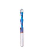 Amana tool 46297-K SC Spektra Extreme tool Life Coated UltraTrim Spiral 1/4 D x 1 CH x 1/4 SHK x 3 Inch Long w/ Double BB Down-Cut Router Bit