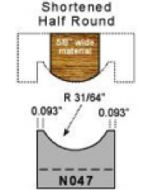 31/64 Shortened half round profile