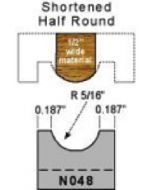 5/16 radius shortened half round profile