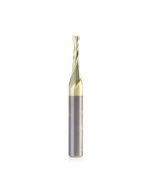 Amana tool 51852-Z CNC, SC Spiral Double O Flute, ZrN Coated Aluminum Cutting 1/8 D x 1/2 CH x 1/4 SHK x 2 Inch Long Up-Cut Router Bit with Mirror Finish