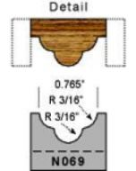 3/16 radius detail screen molding profile
