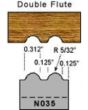 5/32 radius double flute profile