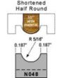 5/16 radius shortened half round profile