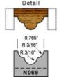3/16 radius detail screen molding profile