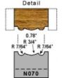 7/64 radius detail screen molding profile