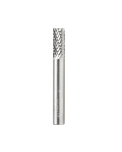 Amana tool BURS-082 Cylindrical Shape SC 1/4 D x 5/8 CH x 1/4 SHK x 2 Inch Long with End, Double Cut SB Burr Bit