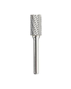 Amana tool BURS-088 Cylindrical Shape SC Head 1/2 D x 1 CH x 1/4 SHK x 2-3/4 Inch Long with End, Double Cut SB Burr Bit