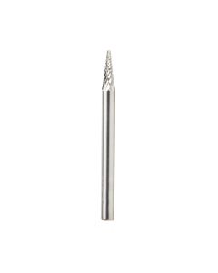 Amana tool BURS-220 Pointed Cone Shape 12 Deg SC 1/8 D x 11/32 CH x 1/8 SHK x 1-1/2 Inch Long Double Cut SM Burr Bit
