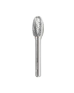 Amana tool BURS-178 Oval Shape SC Head 1/2 D x 7/8 CH x 1/4 SHK x 2-5/8 Inch Long Double Cut SE Burr Bit