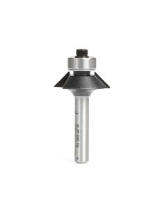 Amana tool 51434-DLC Aluminum & Plastic Bevel Trim 45 Deg x 31/32 Dia x 1/4 Cut Length x 1/4 Inch Shank Carbide Tipped, Diamond-Like Carbon Coated Router Bit