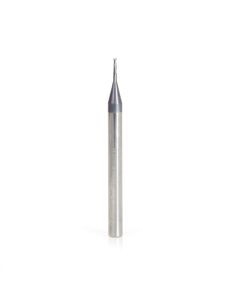 Amana tool 51664 Mini SC Spiral for Steel, Stainless Steel & Composites, AlTiN Coated 0.030 D x 0.090 CH x 1/8 SHK x 1-1/2 Inch Long Up-Cut 2-Flute Square End Router Bit/End Mil