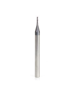 Amana tool 51665 Mini SC Spiral for Steel, Stainless Steel & Composites, AlTiN Coated 0.035 D x 0.105 CH x 1/8 SHK x 1-1/2 Inch Long Up-Cut 2-Flute Square End Router Bit/End Mil