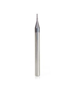 Amana tool 51723 Mini SC Spiral for Steel, Stainless Steel & Composites, AlTiN Coated 0.030 D x 0.090 CH x 1/8 SHK x 1-1/2 Inch Long Up-Cut 4-Flute Square End Router Bit/End Mil