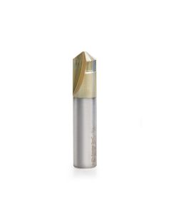 Amana tool 45785 ZrN Coated V-Groove 108 Deg. Folding for Aluminum Composite Material (ACM) Panels Like Alucobond, Dibond, 0.090 Tip Cut Width x 3/8 CH x 1/2 D x 1/2 Inch SHK Carbide Brazed to Steel Shank Router Bit