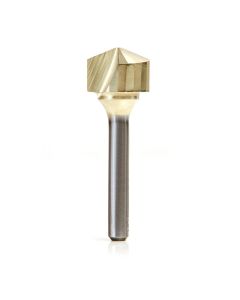 Amana tool 45741 ZrN Coated V-Groove 135 Deg. Folding for Aluminum Composite Material (ACM) Panels Like Alucobond, Dibond, 0.078 Tip Cut Width x 1/2 CH x 3/4 D x 1/4 Inch SHK Carbide Brazed to Steel Shank Router Bit