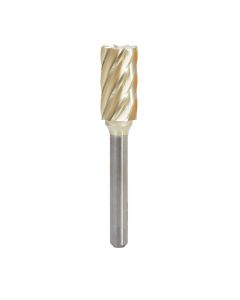 Amana tool BURS-088NF Cylindrical Shape SC Head 1/2 D x 1 CH x 1/4 SHK x 2-3/4 Inch Long ZrN Coated Double Cut SB Burr Bit