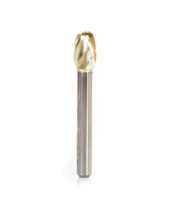 Amana tool BURS-174NF Oval SC Head 3/8 D x 5/8 CH x 1/4 SHK x 2-3/8 Inch Long ZrN Coated Double Cut SE Burr Bit