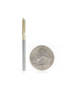 Amana tool 45608 Zero-Point Solid Carbide V Groove 90 Deg x 1/8 D x 5/8 CH x 1/8 Inch SHK ZrN Coated Router Bit