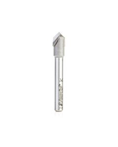 Amana tool 45701 Carbide Tipped Zero Point V Groove 90 Deg x 3/8 D x 1/2 CH x 1/4 Inch SHK Router Bit