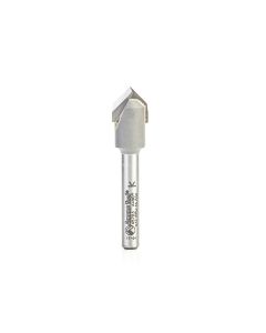 Amana tool 45703 Carbide Tipped Zero Point V Groove 90 Deg x 1/2 D x 1/2 CH x 1/4 Inch SHK Router Bit