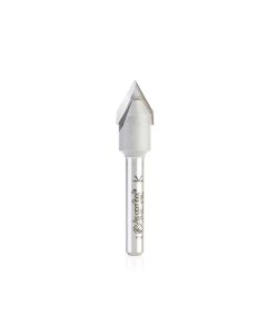 Amana tool 45707 Carbide Tipped Zero Point V Groove 60 Deg x 1/2 D x 9/16 CH x 1/4 Inch SHK Router Bit