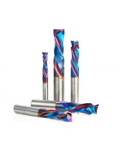 Amana tool AMS-182-K 5-Piece CNC Solid Carbide Spektra Coated Compression Spiral Router Bit Colection