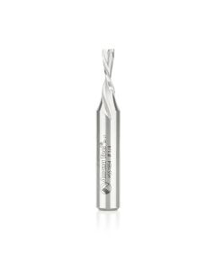 Amana tool HSS1654 HSS Spiral Aluminum Cutting Double Flute Down-Cut 1/4 D x 3/4 CH x 1/2 SHK 3-1/4 Inch Long Router Bit