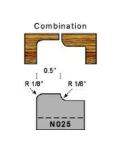 Combination profile 1/8 radius