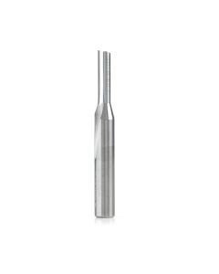 Amana tool 43532 SC Single O Flute Straight Grind Aluminum Cutting 3/16 D x 5/8 CH x 1/4 SHK x 2 Inch Long Router Bit with Mirror Finish