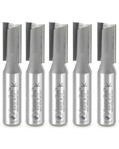 Amana tool 45418-5, 5-Pack Carbide Tipped Straight Plunge High Production 1/2 D x 1 CH x 1/2 SHK x 2-5/8 Inch Long Router Bits