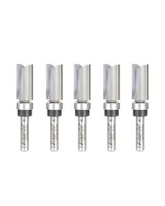 Amana tool 45460-5, 5-Pack Carbide Tipped Flush Trim Plunge Template 1/2 D x 1 Inch CH x 1/4 SHK w/ Upper Bal Bearing Router Bits