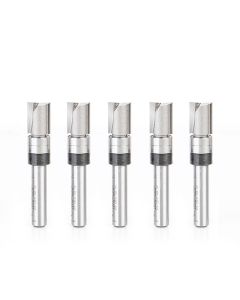 Amana tool 45475-5, 5-Pack Carbide Tipped Flush Trim Plunge Template 3/8 D x 1/2 CH x 1/4 Inch SHK w/ 2 Upper Bal Bearings Router Bits