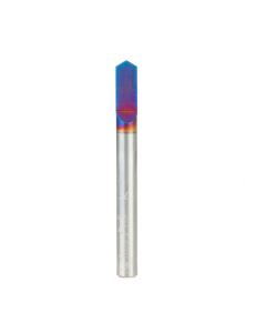 Amana tool 45606-K Solid Carbide Spektra Extreme tool Life Coated 120 Degree Engraving 0.015 Tip Width x 1/4 SHK x 2-1/2 Inch Long Signmaking Router Bit