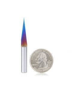 Amana tool 45611-K Solid Carbide Spektra Extreme tool Life Coated 15 Degree Engraving 0.005 Tip Width x 1/4 SHK x 2-1/4 Inch Long Signmaking Router Bit