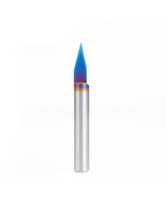 Amana tool 45620-K Solid Carbide Spektra Extreme tool Life Coated 30 Degree Engraving 0.0108 Tip Width x 1/4 SHK x 2 Inch Long Signmaking Router Bit