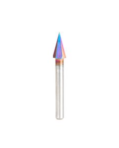 Amana tool 45642-K SC (Brazed To Steel Shank) Spektra Extreme tool Life Coated V-Groove 30 Deg x 3/8 D x 0.700 CH x 1/4 Inch SHK 3-Flute Router Bit