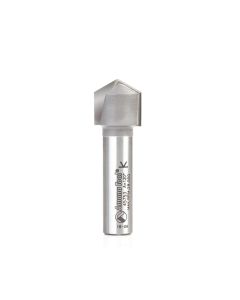 Amana tool 45753 Carbide Tipped V Groove 120 Deg x 19.5mm (49/64) D x 5mm CH x 1/2 Inch SHK Router Bit