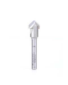 Amana tool 45792-M V-Groove 90 Deg. Folding for Aluminum Composite Material (ACM) Panels Like Alucobond, Dibond, 0.090 Tip Cut Width x 3/8 CH x 1/2 D x 6mm SHK Carbide Tipped Router Bit