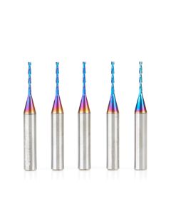 Amana tool 46009-K-5, 5-Pack SC Spektra Extreme tool Life Coated Spiral Plunge 1/16 Dia x 1/2 CH x 1/4 SHK 2 Inch Long Up-Cut Router Bits