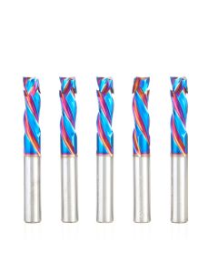 Amana tool 46010-K-5, 5-Pack CNC SC Spektra Extreme tool Life Coated Compression Spiral 3/8 D x 1-1/8 CH x 3/8 SHK x 3 Inch Long 3 Flute Router Bits