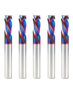 Amana tool 46011-K-5, 5-Pack CNC SC Spektra Extreme tool Life Coated Compression Spiral 3/8 D x 7/8 CH x 3/8 SHK x 3 Inch Long 3 Flute Router Bits