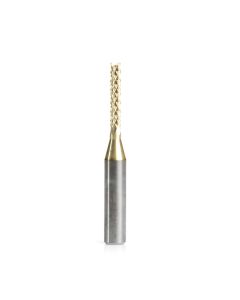 Amana tool 46096-Z SC CNC End Mil Point Diamond Pattern 1/8 D x 3/4 CH x 1/4 SHK x 2 Inch Long Composite Cutting ZrN Coated Router Bit