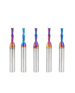 Amana tool 46200-K-5, 5-Pack SC Spektra Extreme tool Life Coated Spiral Plunge 1/8 Dia x 1/2 CH x 1/4 SHK 2 Inch Long Down-Cut Router Bits