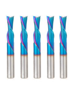 Amana tool 46420-K-5, 5-Pack SC Spektra Extreme tool Life Coated Spiral Plunge 3/8 Dia x 1-1/4 CH x 3/8 SHK 3 Inch Long Down-Cut Router Bits