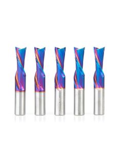 Amana tool 46206-K-5, 5-Pack SC Spektra Extreme tool Life Coated Spiral Plunge 1/2 Dia x 1-1/4 CH x 1/2 SHK 3 Inch Long Down-Cut Router Bits