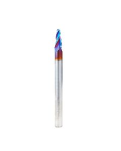 Amana tool 46288-K CNC Spektra Extreme tool Life Coated SC 2D and 3D Carving 7 Deg Tapered Angle Bal Nose x 1/8 D x 1/16 R x 1/2 CH x 1/4 SHK x 3 Inch Long x 3 Flute Router Bit