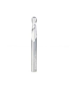 Amana tool 46463 Solid Carbide Double Flute Up-Cut Bal Nose Spiral 1/8 R x 1/4 D x 3/4 CH x 1/4 SHK x 2-1/2 Inch Long Router Bit
